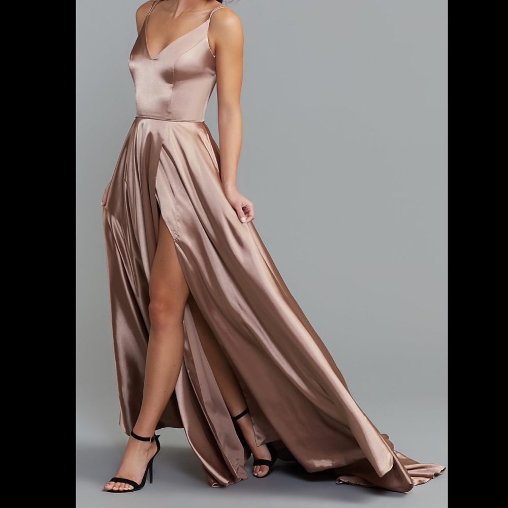 Sherri Hill plunging v-neck long A-Line Dress